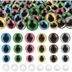 TOAOB 64pcs Safety Eyes for Amigurumis 12mm 15mm 18mm Round Craft Crochet Cat Eyes with Washers for Crocheting Puppet Bear Stuffed Animals Doll Making