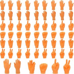 60 Pcs Tiny Finger Hands Puppets Mini Rubber Finger Hands Bulk Realistic Little Hands for Puppet Show Gifts Classroom Prizes Party Favors, 6 Styles