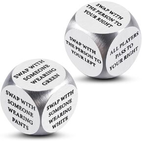 2PCS Christmas Dice Gift Exchange Santa Swap Gift Exchange Dice Games for Family Game Night Secret Santa White Elephant Gifts for Adults Women Men Stocking Stuffers for Girls Boys Winter Gift Basket