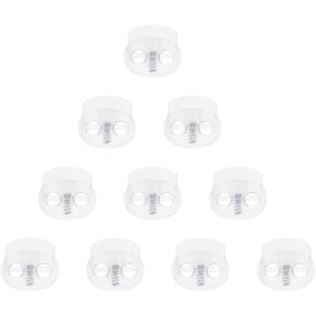 Tupalizy 20x17mm Clear Cord Locks Double Hole Spring Stopper Slider Clip Pant Drawstring Shoelace Tighten Repair Fastener