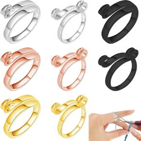 10 Pieces Adjustable Crochet Rings Knitting Crochet Loop Rings Shaped Open Ring Adjustable Braided Ring Crochet Accessories for DIY