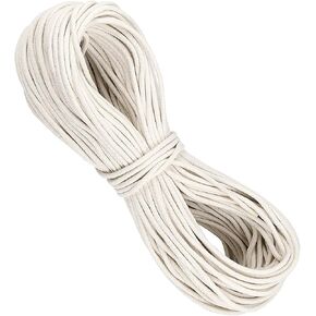 Natural Cotton Rope, JEUIHAU 328 Feet 1/4 Inch Cotton Clothesline Rope, All-Purpose Braided Cotton Rope Utility Cord for Clothes Hanging, Crafting, Macrame, Basket Making, and DIY Art Projects