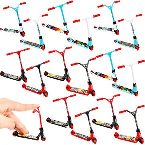 16 Pcs Finger Scooter Mini Scooter Toy Finger Two Wheel Skateboards Scooter for Kids Boys Girls Finger Training Juggling Sets Birthday Gifts, 8 Styles
