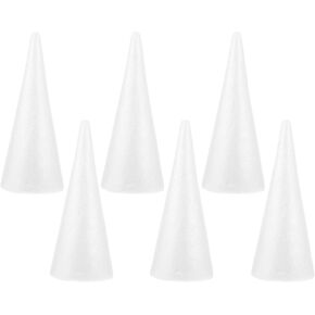 Veemoon Foam Cones for Crafts, 6 Pack Craft Foam for Art Craft Christmas Tree Wedding Birthday DIY Home Craft Holiday Decoration
