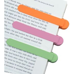 6Pcs Automatic Bookmark, Book Marks for Reading Women Men Kids, Silicone Bookmarks for Women, Unique Book Markers for Reading, Bookmarks Clip Page Holder Accessories for Book Lovers
