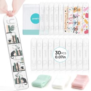 30 Pieces Acrylic Bookmark Blanks- 3mm Thicken Clear Acrylic Bookmarks with 30 Pcs Ribbon for Reading Lovers DIY Crafts Presents, Graduation Back to School Presents