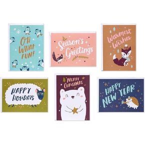 American Greetings Blank Holiday Cards with Envelopes, Winter Nature (48-Count)