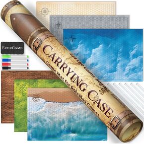 Dungeons & Dragons Game Mats - 24x36 - Ultimate DND Board Game Battle Maps w/ 6 Unique Terrains & Storage Tube - 1" Square Grid - Epic Role Playing Gaming Experience