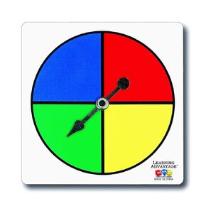 LEARNING ADVANTAGE Four-Color Spinners - Set of 5 - Game Spinner - Write On/Wipe Off Surface for Multiple Uses