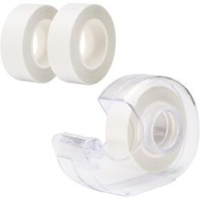 3 Rolls Double Sided Fashion Tape with Dispenser, Clear Body Tape for Skin, Clothing Tape to Keep Clothes in Place, Invisible Fabric Hem Tape for Dress Bra Women Girls (16.4 Ft)