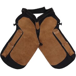 Farrier Apron, 28.7in Professional Cowhide Farrier with Adjustable Belt, Equine Care Farrier Apron Chap with 4 Pockets and 2 Magnets for Blacksmith, Horse Shoeing, Trimming