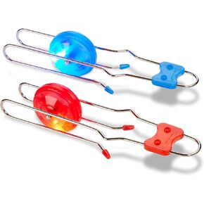 Light Up Gyro Wheels Classic Vintage Trick Yoyo Retro Rail Twister, Twirler, Mesmerizing Spinning Lighting Effects Sensory Fidget Toys, Stocking Stuffers, Top Fun Nostalgia Gifts (2 Pack)