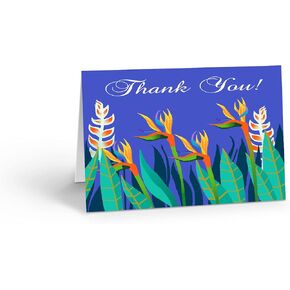 Stonehouse Collection | Tropical Note Cards | 10 Blank Tropical Flower Cards & Envelopes | USA Made -Bird of Paradise - (Standard)