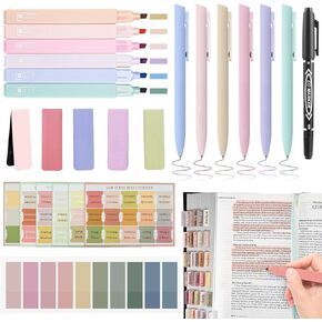 25Pcs Bible Journaling Kit, 6 No Bleed Bible Highlighters, 6 Smooth Writing Pens, 90 Bible Tabs, Magnetic Bookmarks, Sticky Notes, Bible Study Supplies, Bible Study Kit for Women