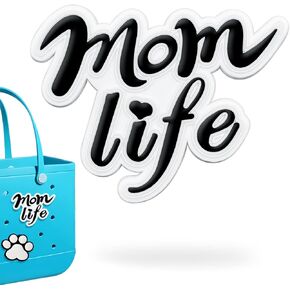 Fannoday Mom Life Charms for Bogg Bag, Accessories Charm Mom Decoration for Original All Models Compatible with Bogg Bag, Insert Decorative Charms for Handbag Beach Tote Bags Gifts for Mom Daughter
