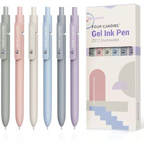 Four Candies Gel Pens, 5 Pcs 0.7mm Quick Dry Black Ink Pens Fine Point Smooth Writing High-End Series Unique Pens, School Office Home Supplies Fun Pretty Cute Pens Gifts for Girl Women(Gradient)