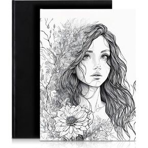 Tavolozza A3 (16.54 بوصة × 11.69 بوصة) كتاب رسم بغلاف صلب ثقيل الوزن، 96 صفحة (102 رطل/170 جرامًا للمتر المربع)، ورق رسم متين خالٍ من الأحماض للرسم ورسم الوسائط الجافة