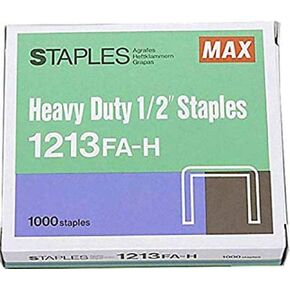 Heavy-Duty Staples, Use In Max HD-12F, 1/2"W, Silver, 1000/Box MXB1213FAH