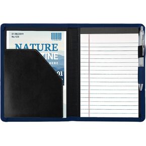 Coupount A5 Padfolio Business Portfolio Folder,Junior Size Document Folder Organizer, Padfolio with Interior Pocket and Pen Loop, 5 x 8 Writing Pad Included