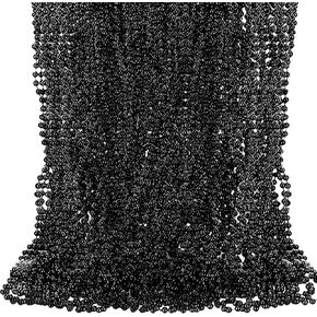 Tigeen 100 Pcs Mardi Gras Beads Necklaces Bulk 30'' Metallic Beaded Necklace for Carnival Madi Gras Parade School Spirit Wear