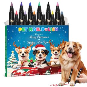 MSDADA Dog Nail Polish Pens Quick Dry, Pet Nail Polish Set for Dogs Cats, Dog Safe Nail Polish Non Toxic, Easy to Create Designs on Dog Nails - Great Girl Dog Accessories for Easter