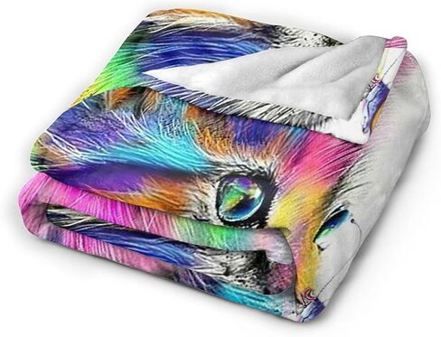 Cat Blanket Cat Gifts for ​cat Lover Girls Women Cute Kitten Throw Blanket Cozy Fleece Cat Butterfly Blanket for Kids Adults 60"X80" in Saudi Arabia