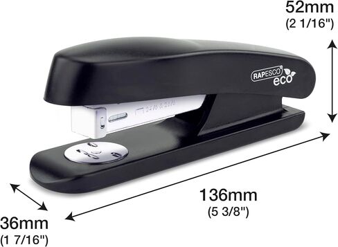 Rapesco 1756 Business Pack: 4 ECO Half Strip Staplers and 4 Boxes of 1000 x Type 26 Standard 1/4" Staples, 20 Sheet Capacity, Black in Saudi Arabia