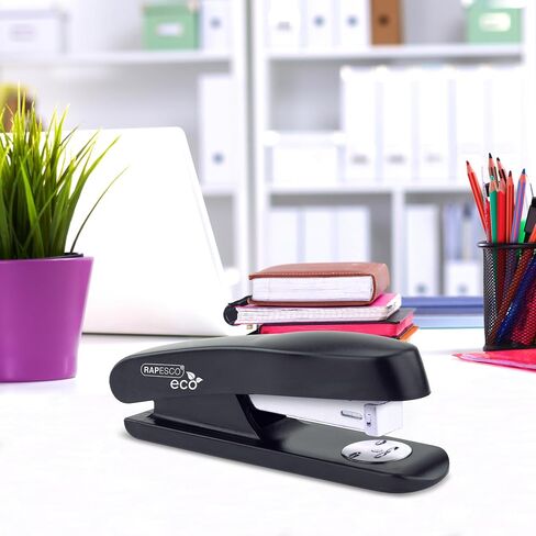 Rapesco 1756 Business Pack: 4 ECO Half Strip Staplers and 4 Boxes of 1000 x Type 26 Standard 1/4" Staples, 20 Sheet Capacity, Black in Saudi Arabia