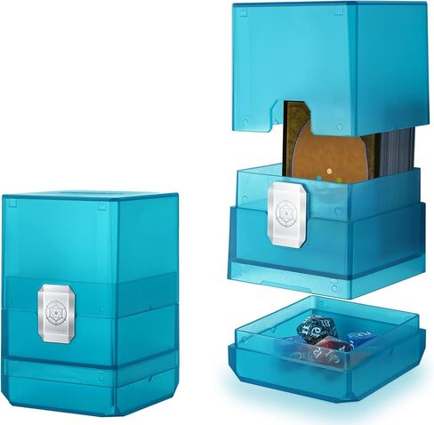 Sooez Deck Card Box for MTG with Dice Storage, 100+ Deck Case Boulder, Perfect Deck Holder for MTG Commander, Blue in Kuwait