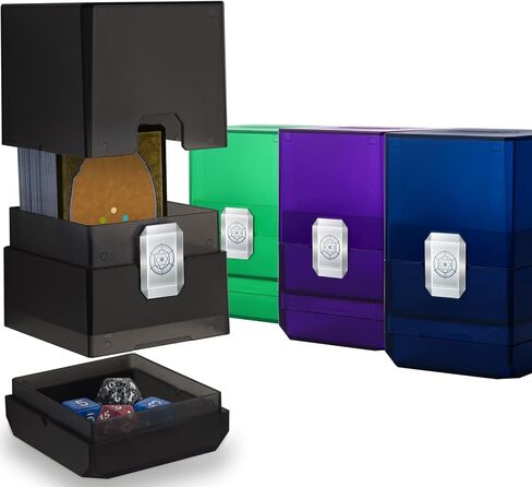 Sooez Deck Card Box for MTG with Dice Storage, 100+ Deck Case Boulder, Perfect Deck Holder for MTG Commander, Blue in Kuwait