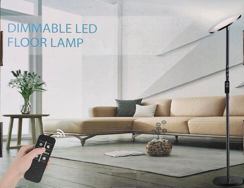Floor Lamp, Upgraded 36W 3600LM Super Bright Torchiere LED Floor Lamps for Living Room, Stepless Dimmable Color Temperature 2700K-6500K with Remote & Touch Control, Standing Light for Bedroom Office in Kuwait