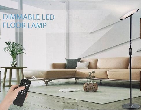 Floor Lamp, Upgraded 36W 3600LM Super Bright Torchiere LED Floor Lamps for Living Room, Stepless Dimmable Color Temperature 2700K-6500K with Remote & Touch Control, Standing Light for Bedroom Office in Kuwait