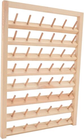 Thread Holder 48 Spools Thread Rack Wall Mounted Wooden Thread Holder, DIY Embroidery Spool Thread Organizer for Household Sewing, 13.4 x 16.1in Thread Rack with Hanging Hook in Saudi Arabia
