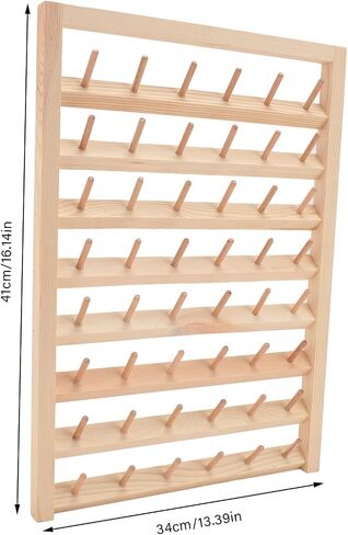 Thread Holder 48 Spools Thread Rack Wall Mounted Wooden Thread Holder, DIY Embroidery Spool Thread Organizer for Household Sewing, 13.4 x 16.1in Thread Rack with Hanging Hook in Saudi Arabia