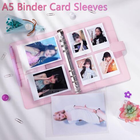 Antner A5 6 Ring Kpop Photocard Binder Card Collector with 40 Pack 1-Pocket 2-Pocket 4-Pocket Card Pages Photocard Holder Photo Album Sleeve Protectors for Organizing Trading Cards, Matcha Green in Saudi Arabia