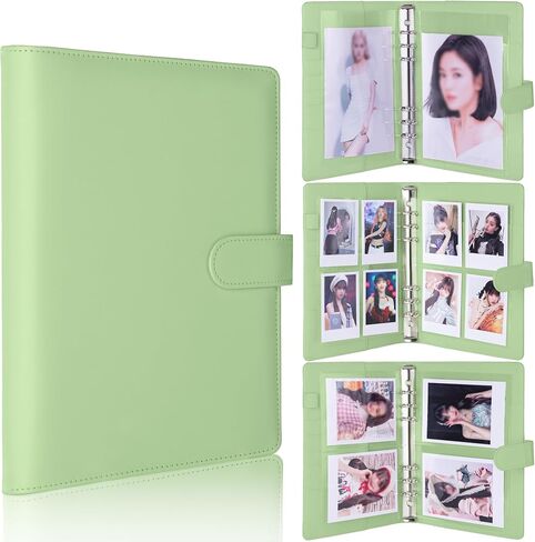 Antner A5 6 Ring Kpop Photocard Binder Card Collector with 40 Pack 1-Pocket 2-Pocket 4-Pocket Card Pages Photocard Holder Photo Album Sleeve Protectors for Organizing Trading Cards, Matcha Green in Saudi Arabia
