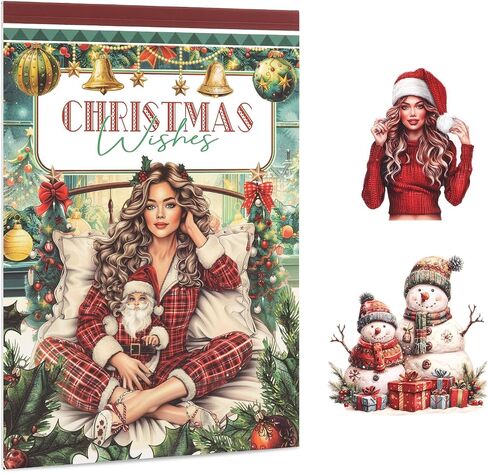 Dizdkizd Cute Christmas Sticker Book, 218 Die Cut Winter Festival Stickers for Card Making, Scrapbooking, Bullet Journal, Envelope, Photo Album, Gift Tag in Kuwait