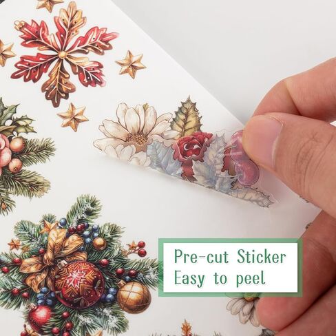 Dizdkizd Cute Christmas Sticker Book, 218 Die Cut Winter Festival Stickers for Card Making, Scrapbooking, Bullet Journal, Envelope, Photo Album, Gift Tag in Kuwait