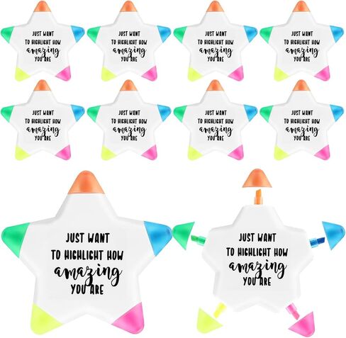 10 Sets Graduation Inspirational Highlighters Brush Tip Bulk 5 in 1 Inspirational Highlighters Brush Affirmation Gifts Class Awards for Kids Students Awards Gifts Bulk from Teachers(Star 1) in Saudi Arabia