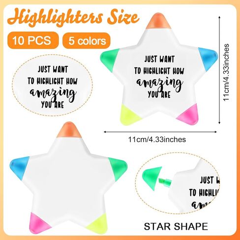 10 Sets Graduation Inspirational Highlighters Brush Tip Bulk 5 in 1 Inspirational Highlighters Brush Affirmation Gifts Class Awards for Kids Students Awards Gifts Bulk from Teachers(Star 1) in Saudi Arabia