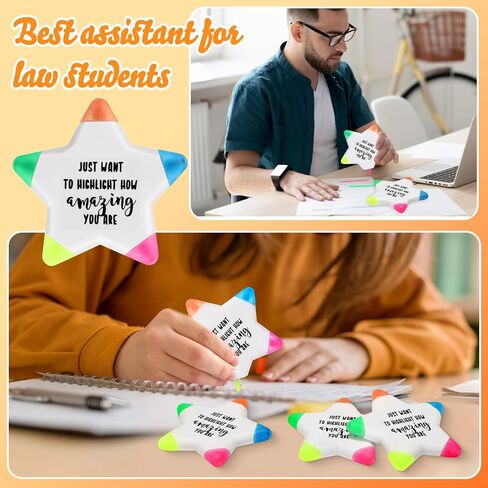 10 Sets Graduation Inspirational Highlighters Brush Tip Bulk 5 in 1 Inspirational Highlighters Brush Affirmation Gifts Class Awards for Kids Students Awards Gifts Bulk from Teachers(Star 1) in Saudi Arabia