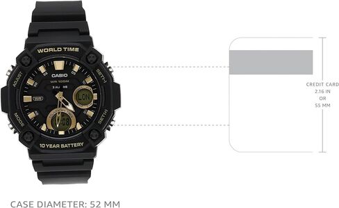 Casio 10 Year Battery World Time Countdown Timer Analog-Digital Watch (Model: AEQ-120W-2AV) in Kuwait