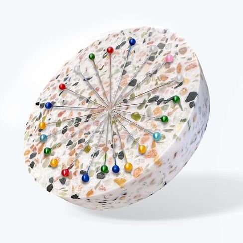 Sew Your Way Terrazzo Magnetic Pin Dish – Pin Holder for Sewing, Quilting & Crafting | Unique Gift for Sewers & Quilters | Stylish Sewing Accessory | Large Magnetic Pin Cushion & Fabric Weight in Saudi Arabia