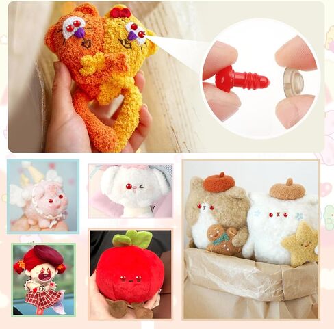 TOAOB 50pcs 8mm Safety Eyes for Amigurumis with Washers Red Crochet Eyes Plastic Craft Safety Eyes for Stuffed Animals Bears Doll Making in Saudi Arabia