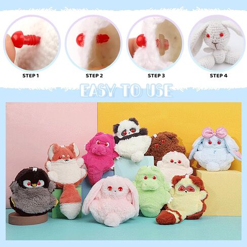 TOAOB 50pcs 8mm Safety Eyes for Amigurumis with Washers Red Crochet Eyes Plastic Craft Safety Eyes for Stuffed Animals Bears Doll Making in Saudi Arabia