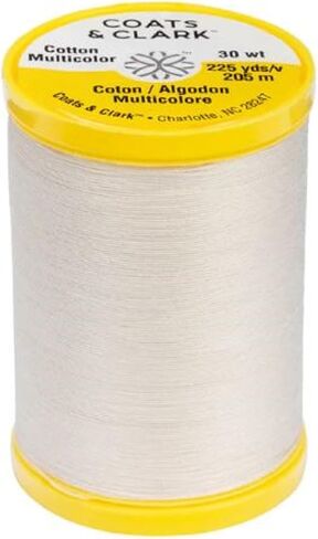 Coats & Clark Cotton All Purpose Sewing Thread - 100% Mercerized Cotton - 225 Yards - S970-2 Pack Bundle with 3 Bella's Crafts Needle Threaders (Natural) in Kuwait