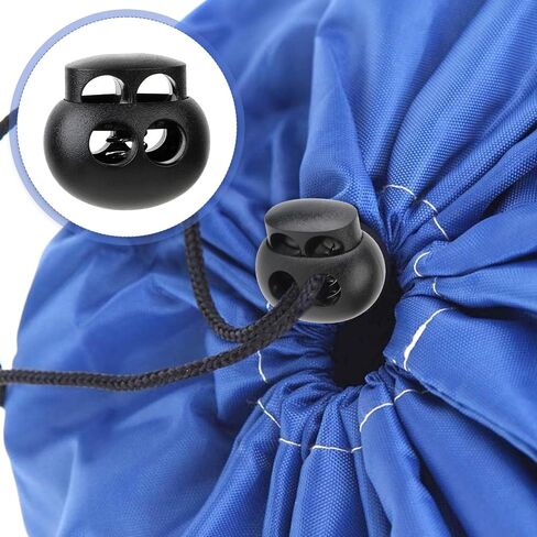 24 Pcs Black Plastic Spring Cord Lock Toggle Stopper for Drawstring, Double Hole Cord Locks Spring Stop Toggle Stoppers Black Cord Lock Shoelaces Backpack Bags Paracord in Saudi Arabia
