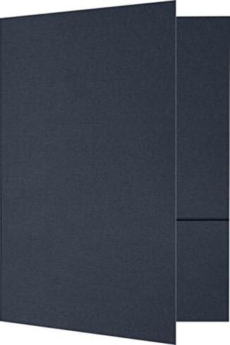 مجلدات العروض التقديمية الصغيرة من LUXPaper مقاس 6 × 9 بوصة | جيبين | كتان أزرق بحري | 100 رطل. الغلاف | 50 الكمية in Saudi Arabia