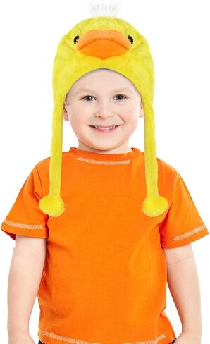 Funny Plush Animal Hat with Ear Flaps, Soft Fleece Hats Cute Cap for Kids Women Girls Cosplay Party in Saudi Arabia