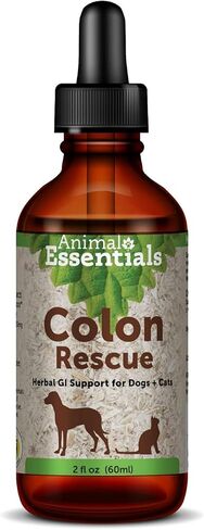 Animal Essentials Colon Rescue for Dogs & Cats - Herbal Laxative, Constipation Relief, Stool Softener with Slippery Elm, Marshmallow Root - 2 Fl Oz in Kuwait